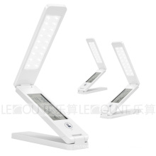 Painel de toque portátil e lâmpada de mesa LED portátil flexível e recarregável com chave de toque e calendário LCD (LTB762B)